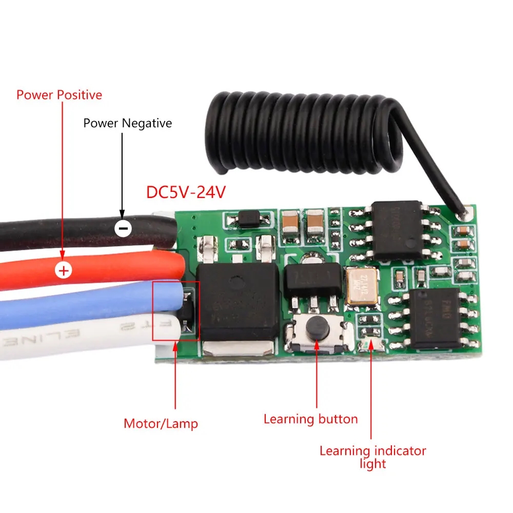 Motor Driver Module - DC 3.7V-24V 433MHz Modul Penerima Sakelar