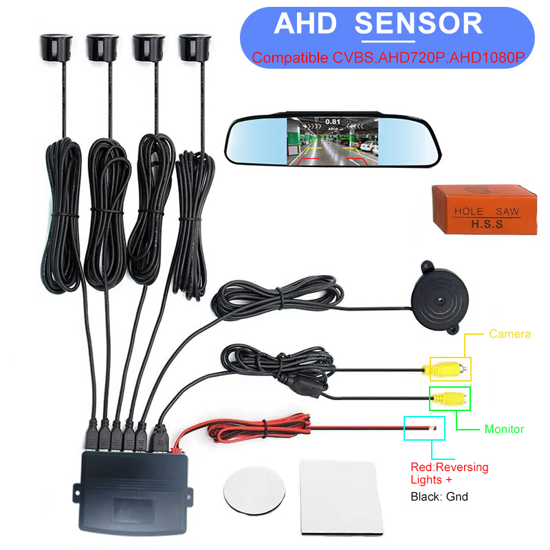 Infrared Obstacle Sensor - Sensor Parkir Video CVBS AHD 4-Probe