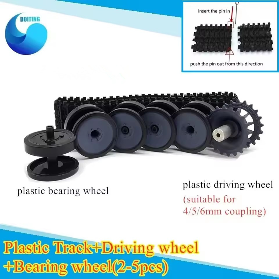 Tracked Robot Chassis - Roda Plastik + Aksesori Set Jalur