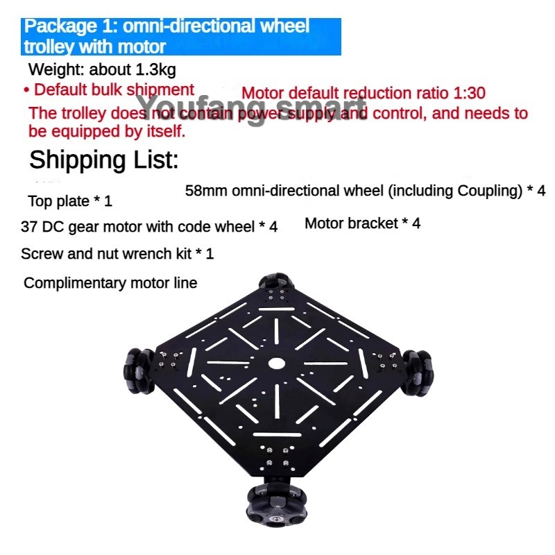 Sasis Mobil Robot Omni Wheel 4 - Ros Robot ulasan dan harga