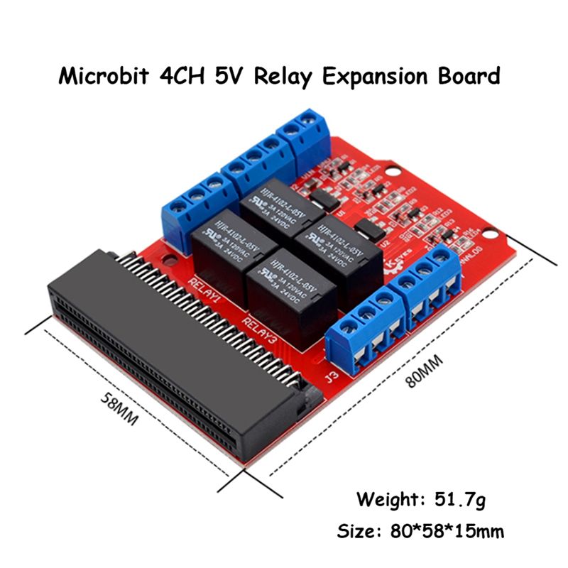 Modul Relay 4 Saluran A64I Mic - Microbit ulasan dan harga