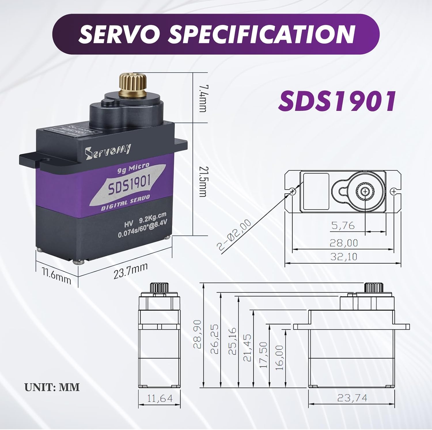 SERVOMY-SDS1901 Servo Digital  - Servo Sg90 ulasan dan harga
